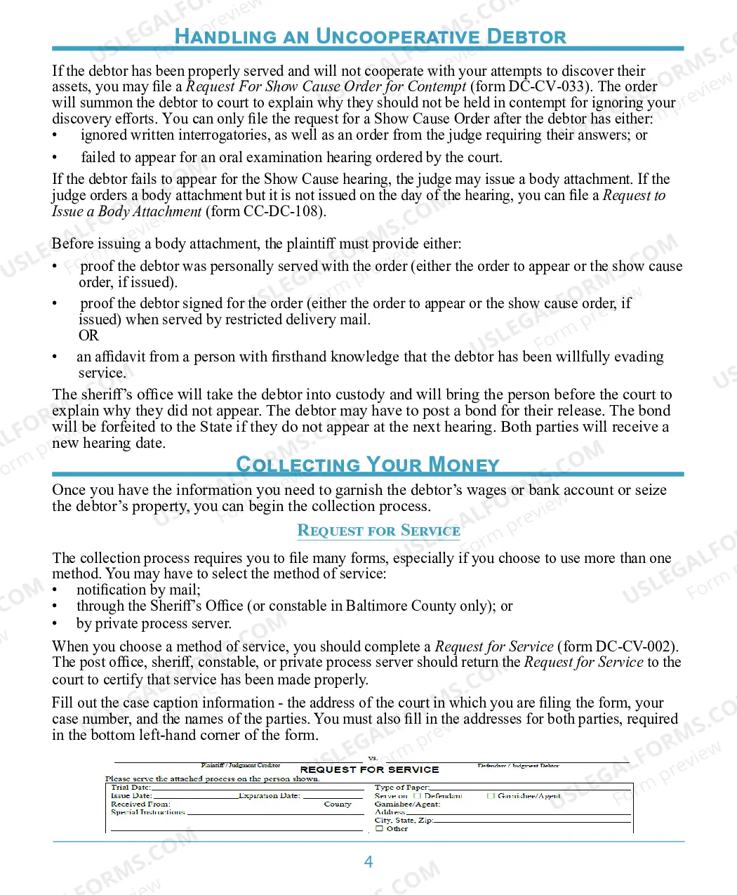 Preview Post-Judgment Collection Brochure