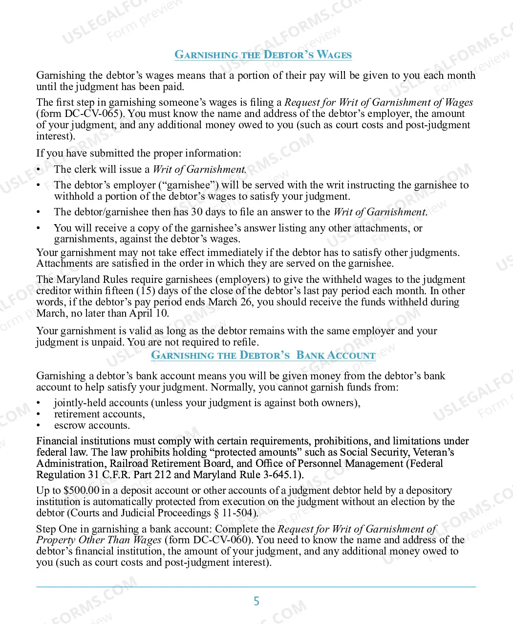 Preview Post-Judgment Collection Brochure