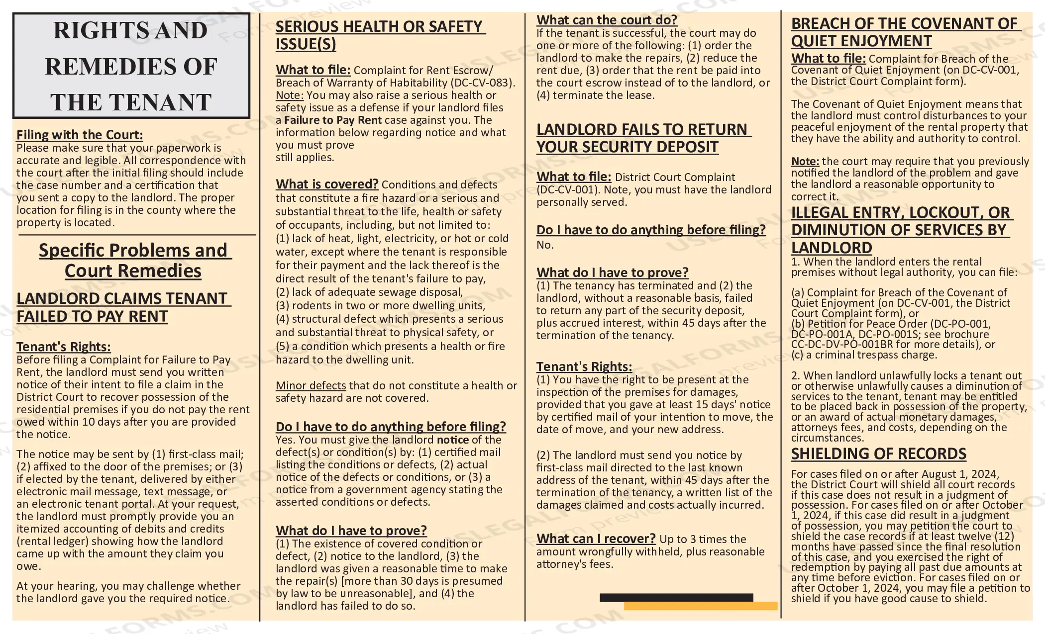 Preview Tenant and Landlord Brochure