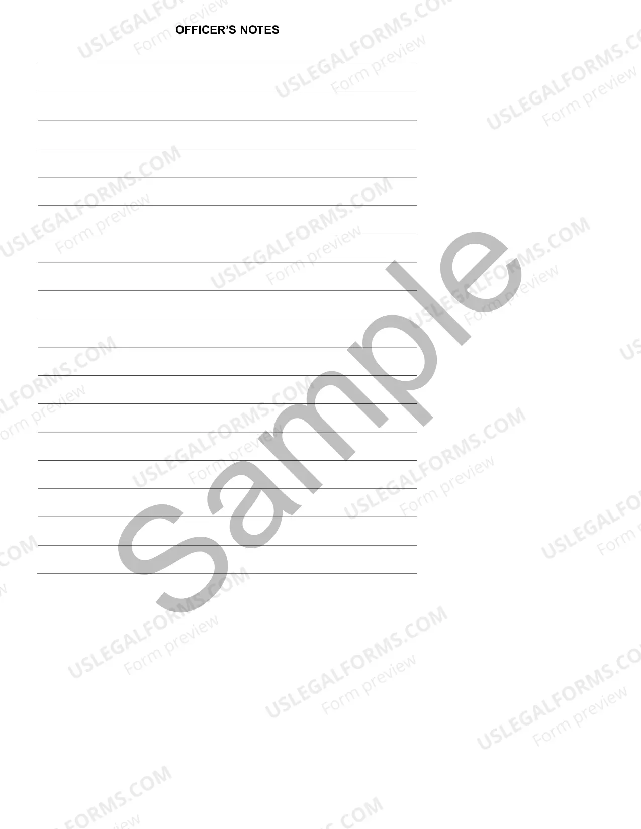 Preview Uniform Civil Citation - Sample