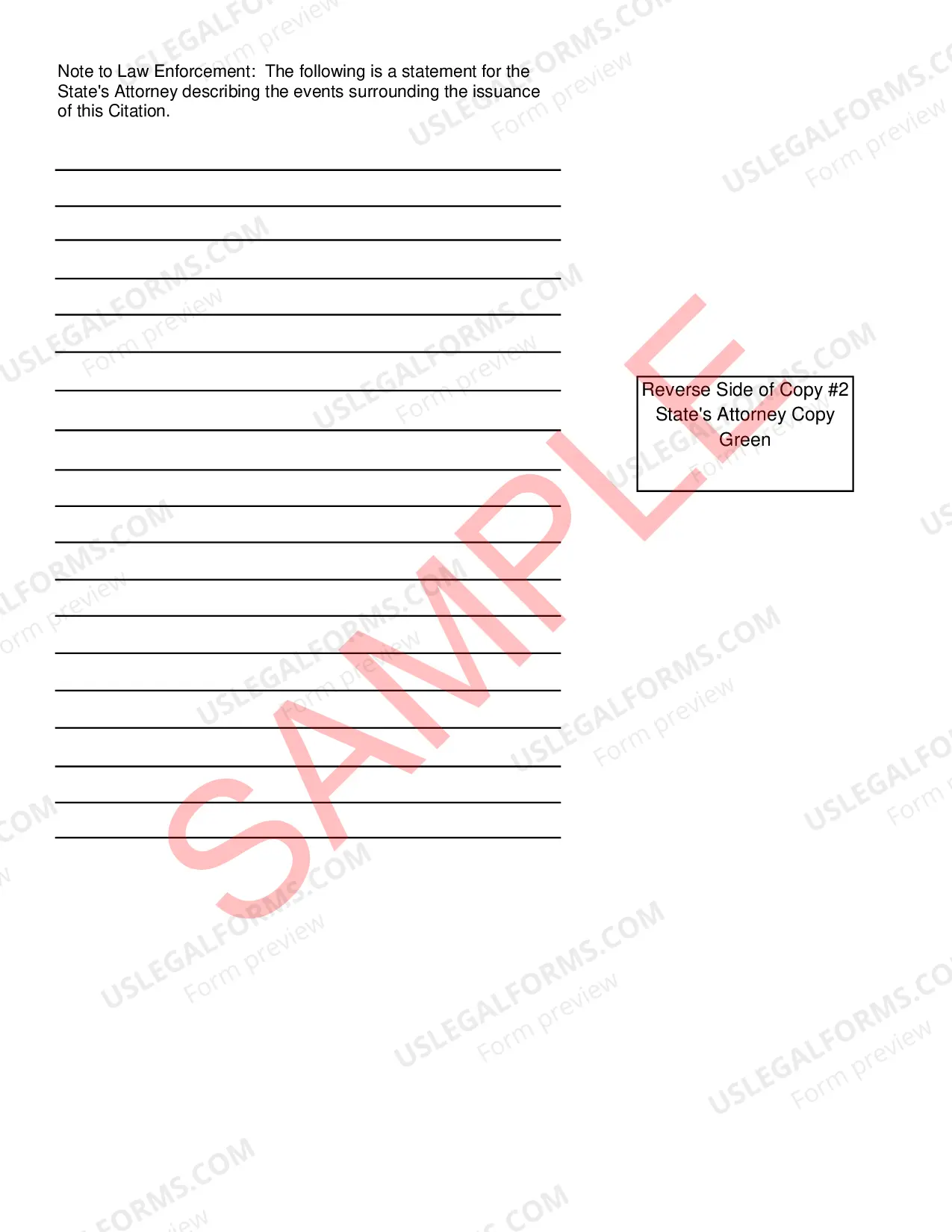 Preview Uniform Criminal Citation - Sample