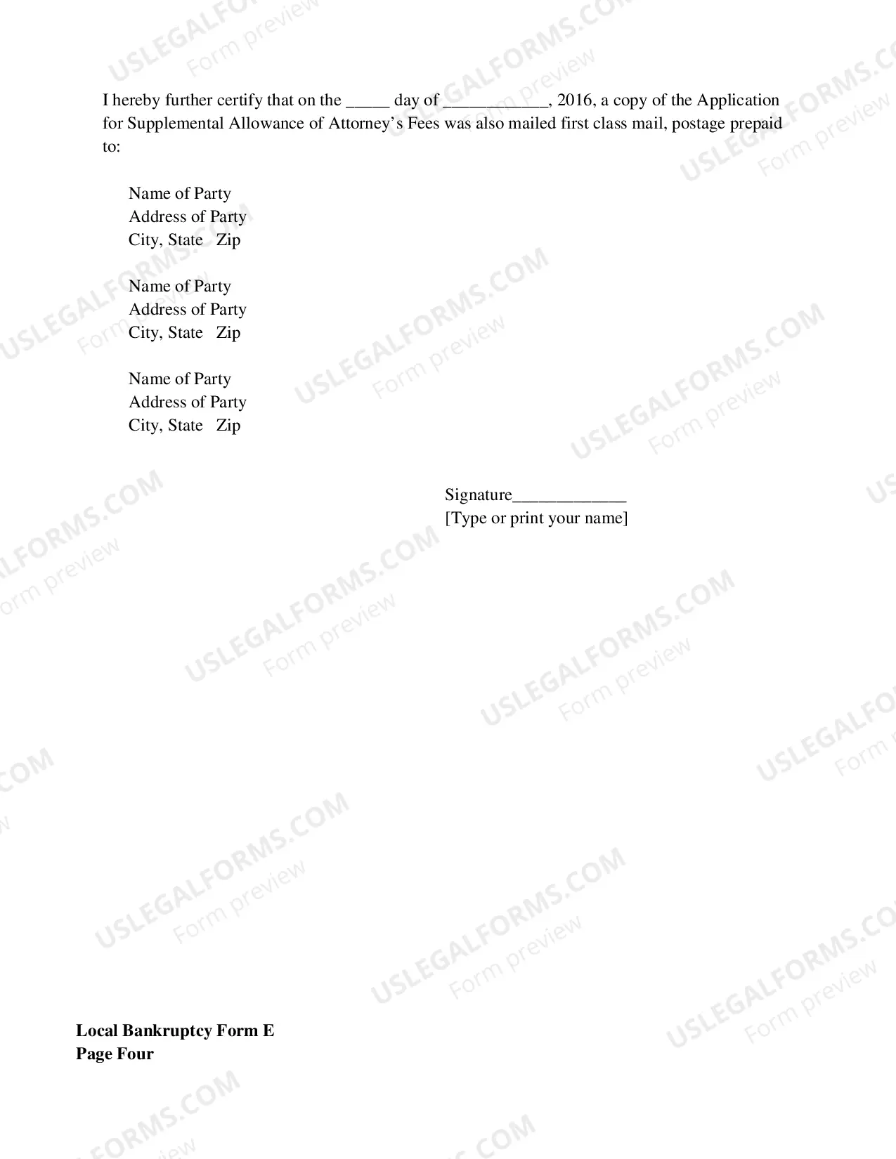 Preview Application For Supplemental Allowance of Attorneys Fees