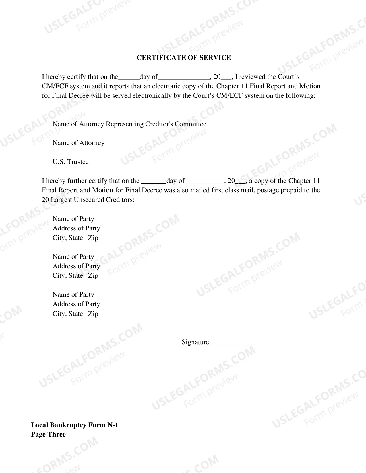 Preview Chapter 11 Final Report And Motion For Final Decree