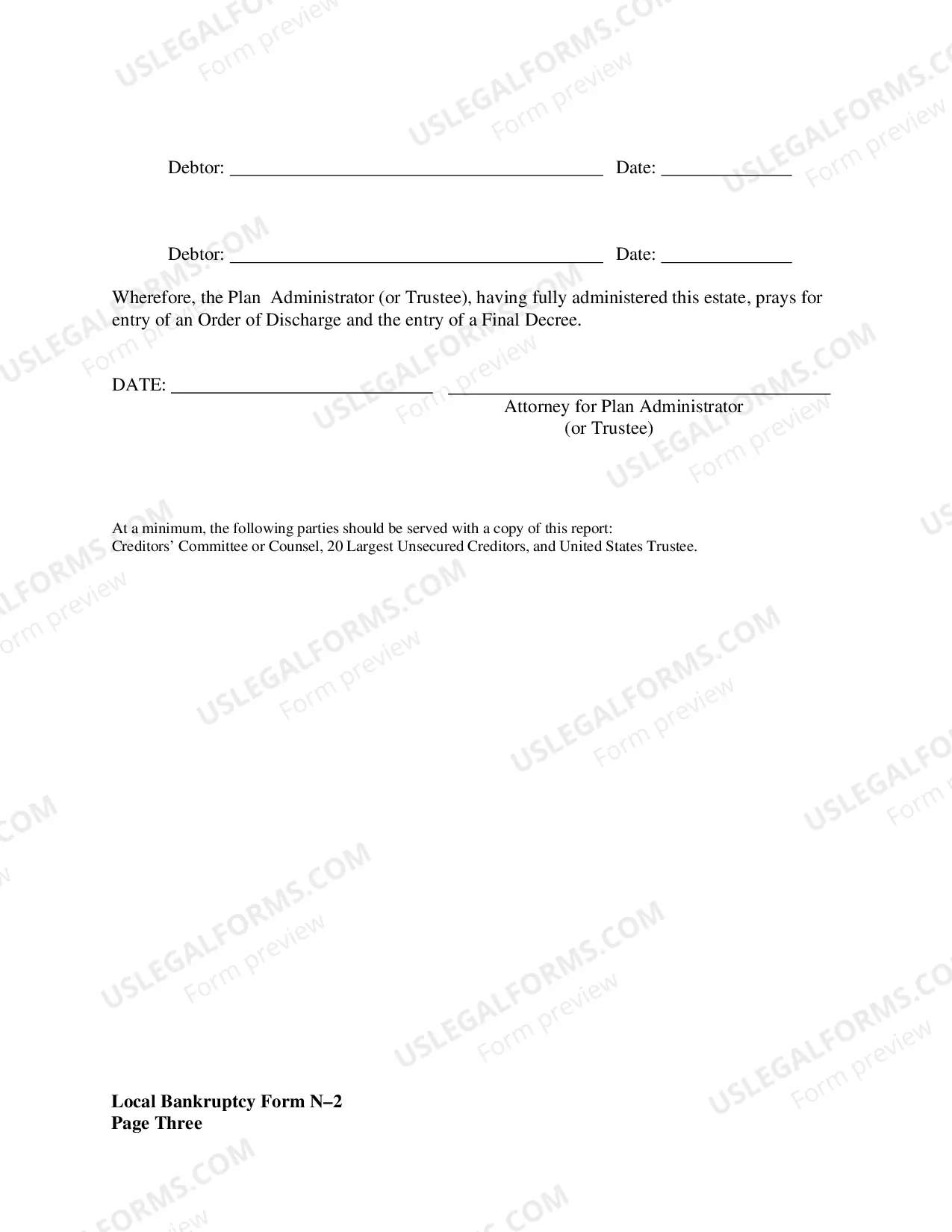Preview Chapter 11 Final Report And Motion For Final Decree (Individual Debtors)