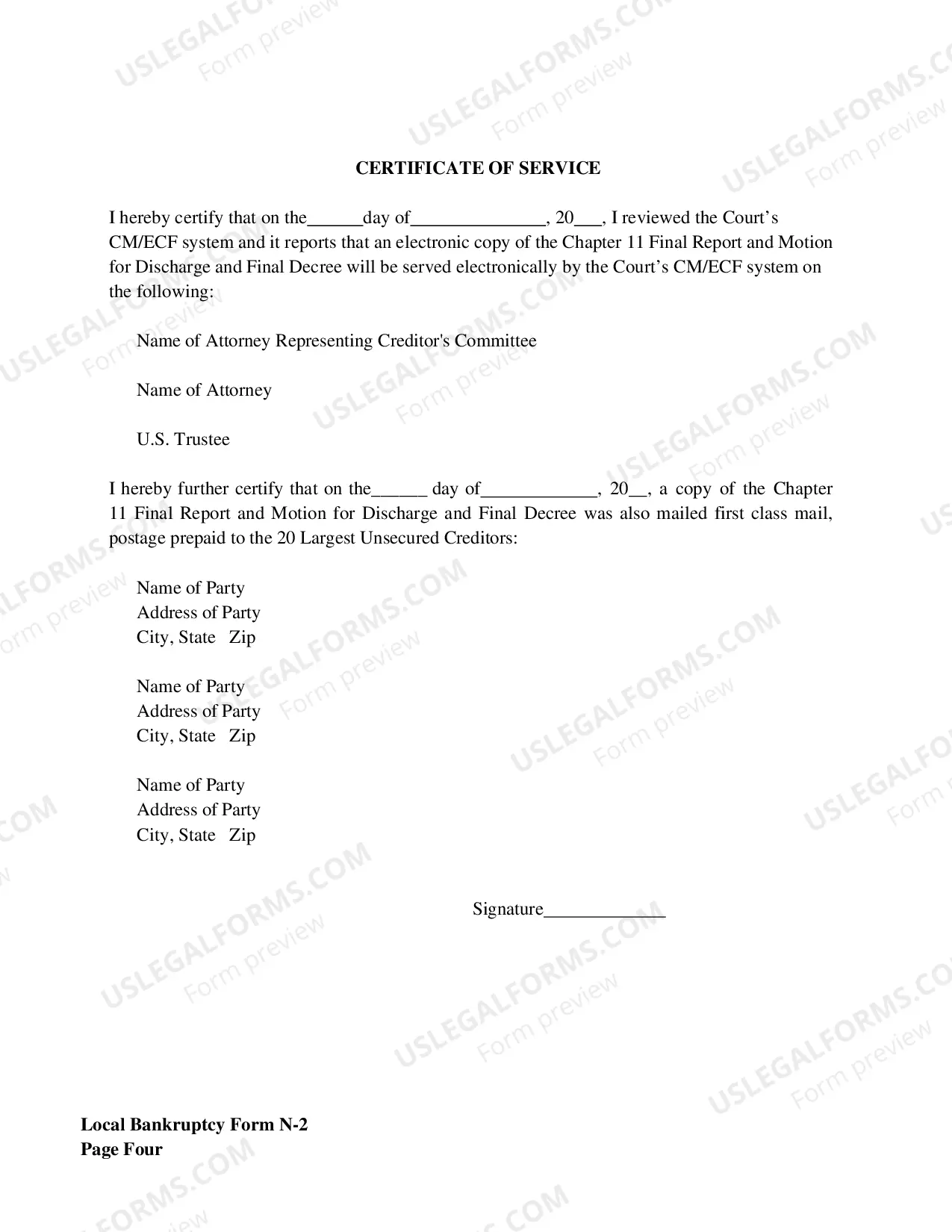 Preview Chapter 11 Final Report And Motion For Final Decree (Individual Debtors)