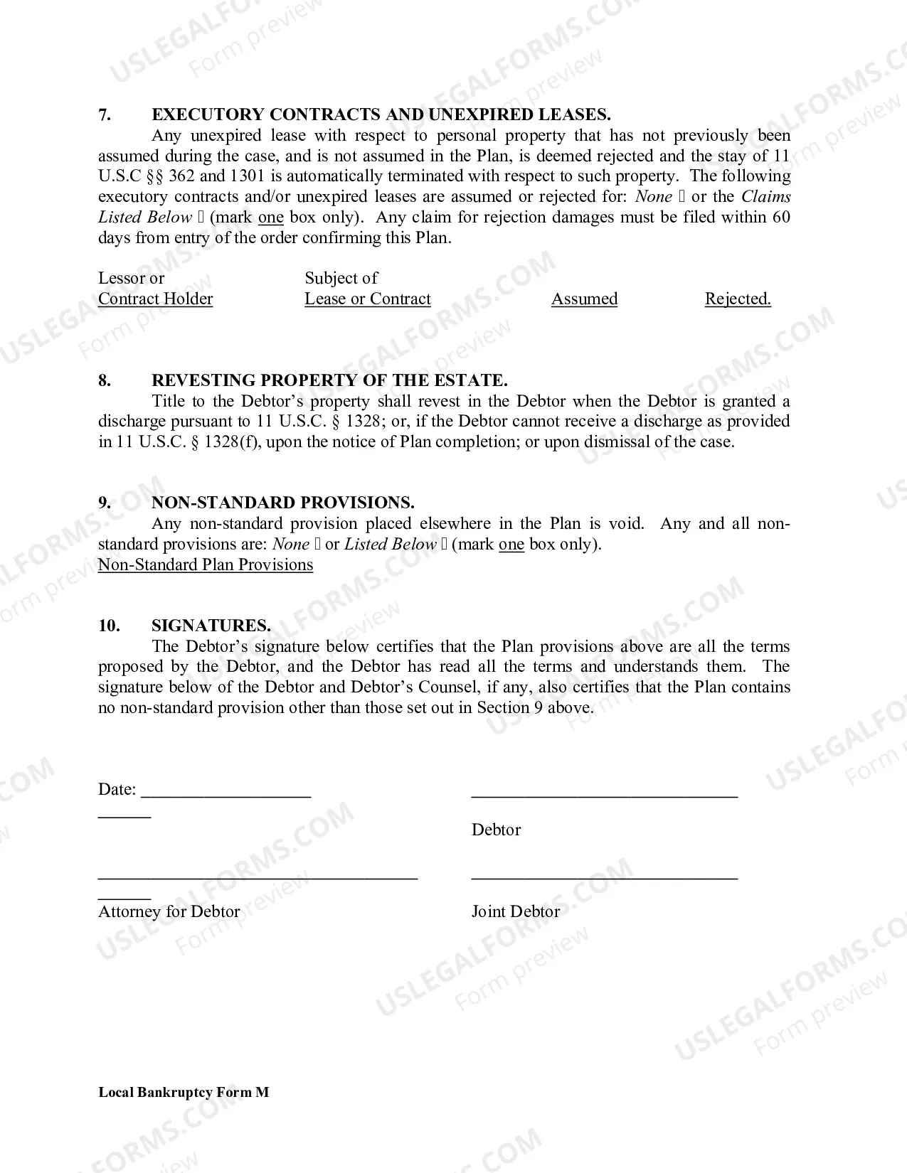 Preview Debtors Affidavit Requesting Discharge