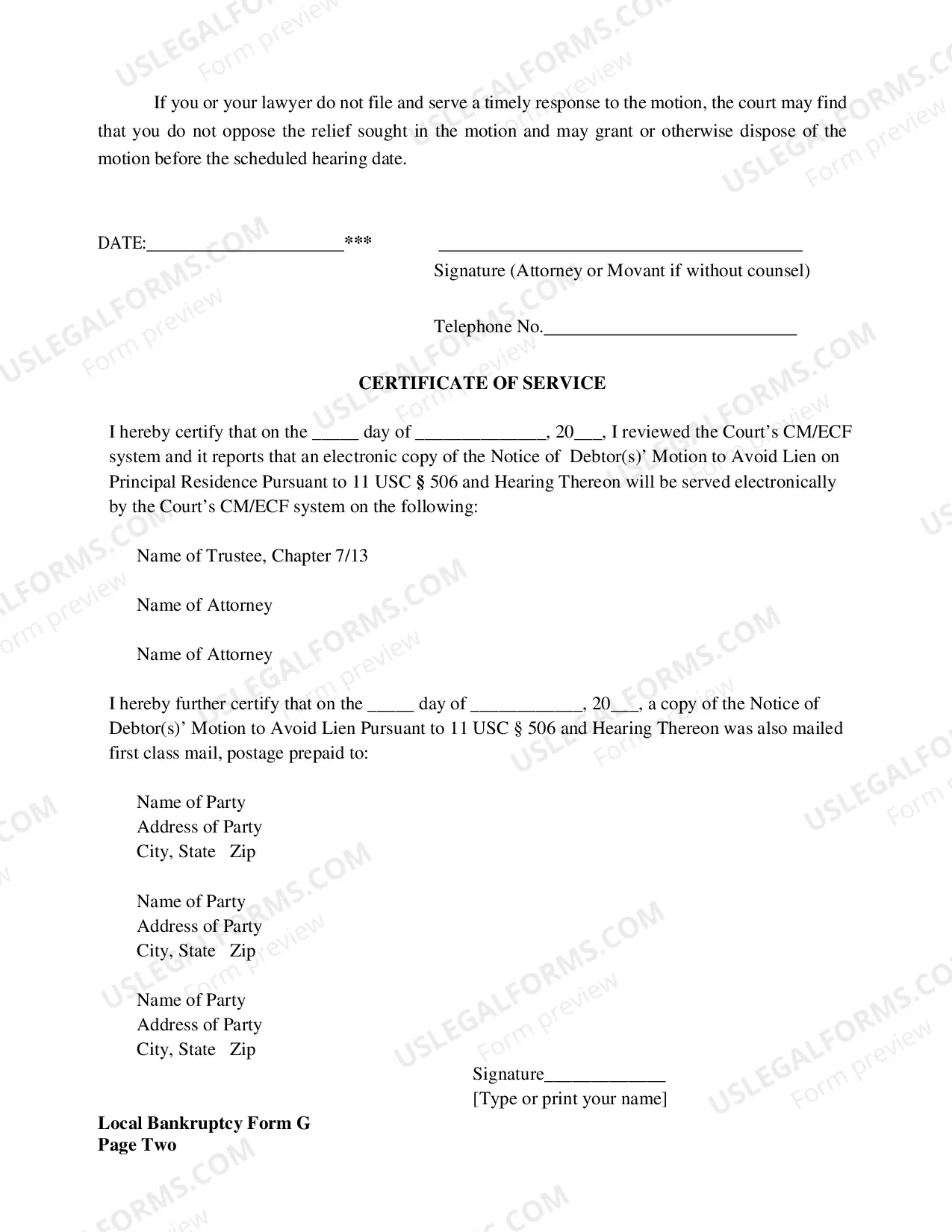 Preview Notice of Debtors Motion To Avoid Lien On Principal Residenc