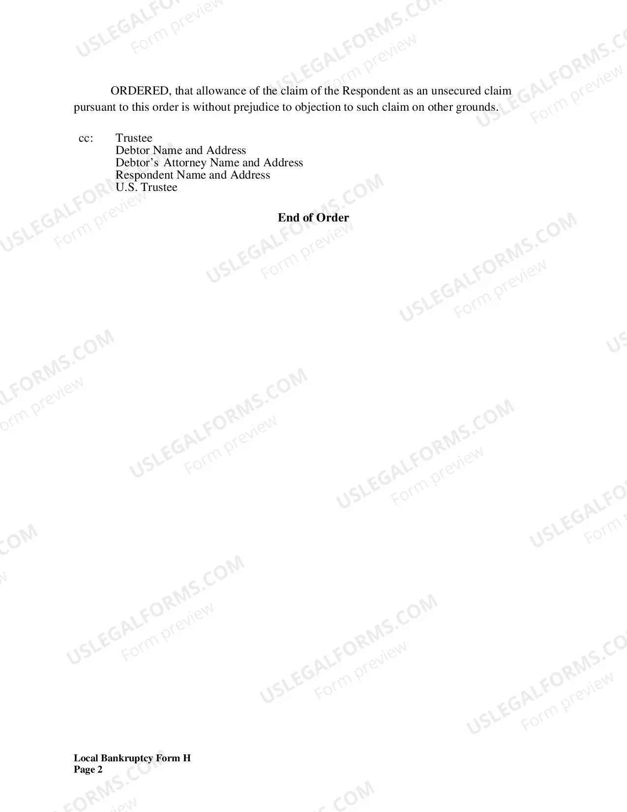 Preview Order Granting Motion To Avoid Lien On Debtors Principal Residence (Ch 13)
