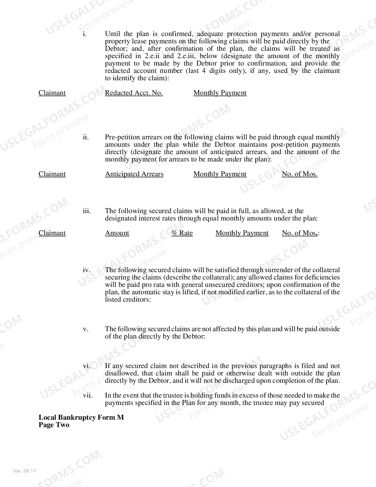 Preview Chapter 13 Plan for Cases filed before December 1, 2017