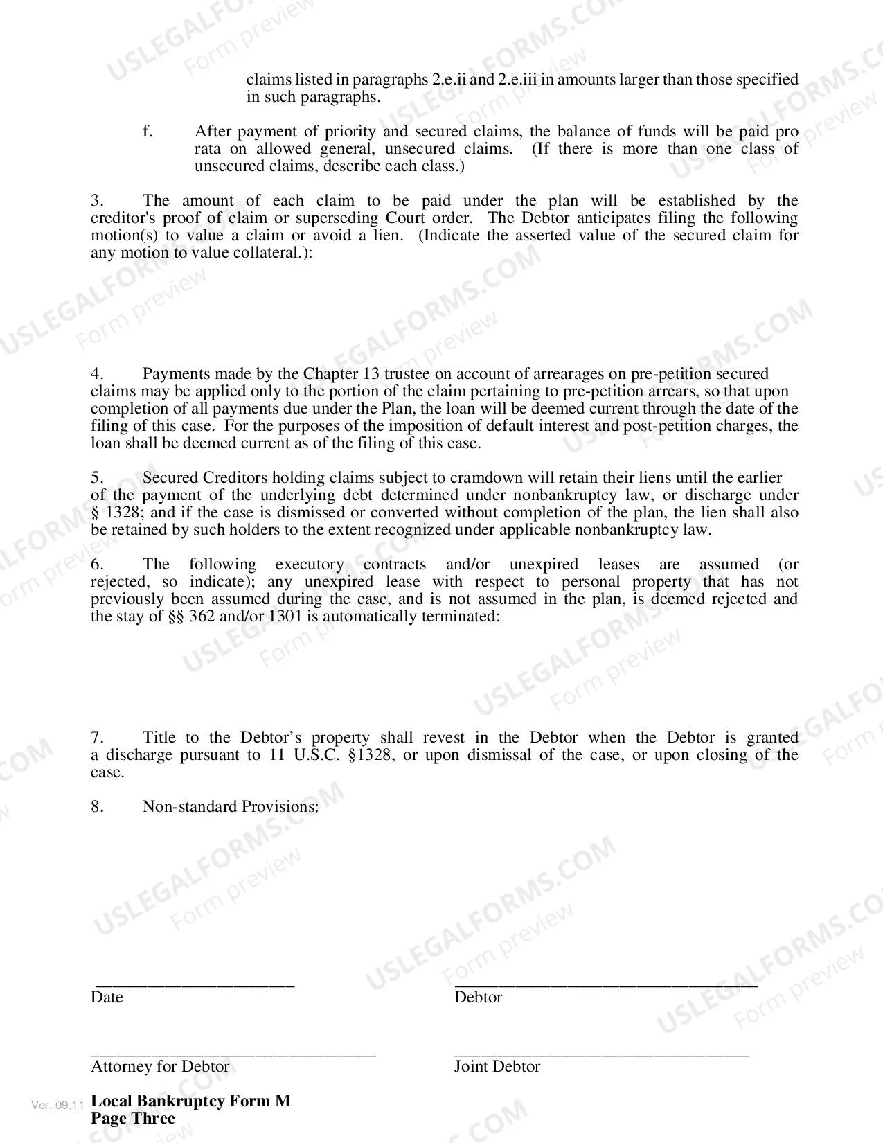 Preview Chapter 13 Plan for Cases filed before December 1, 2017