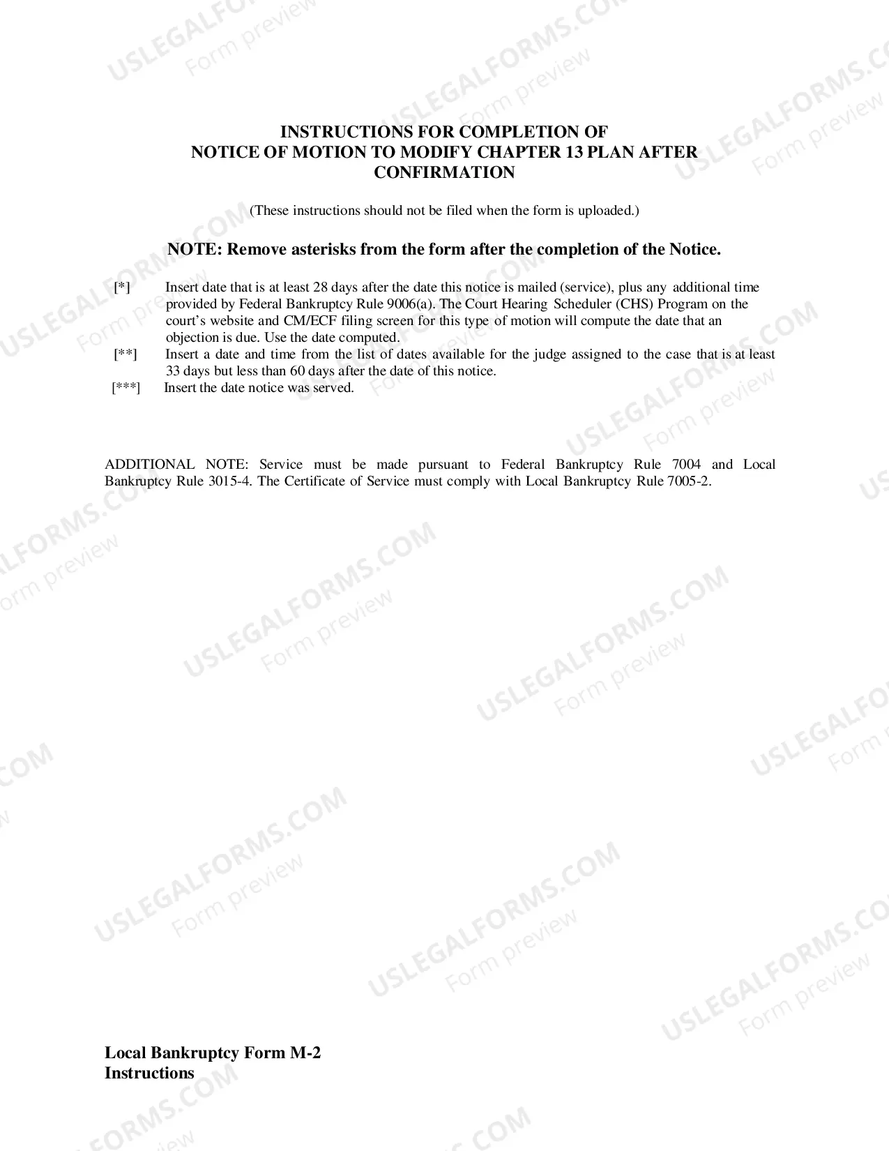 Preview Notice of Motion To Modify Plan