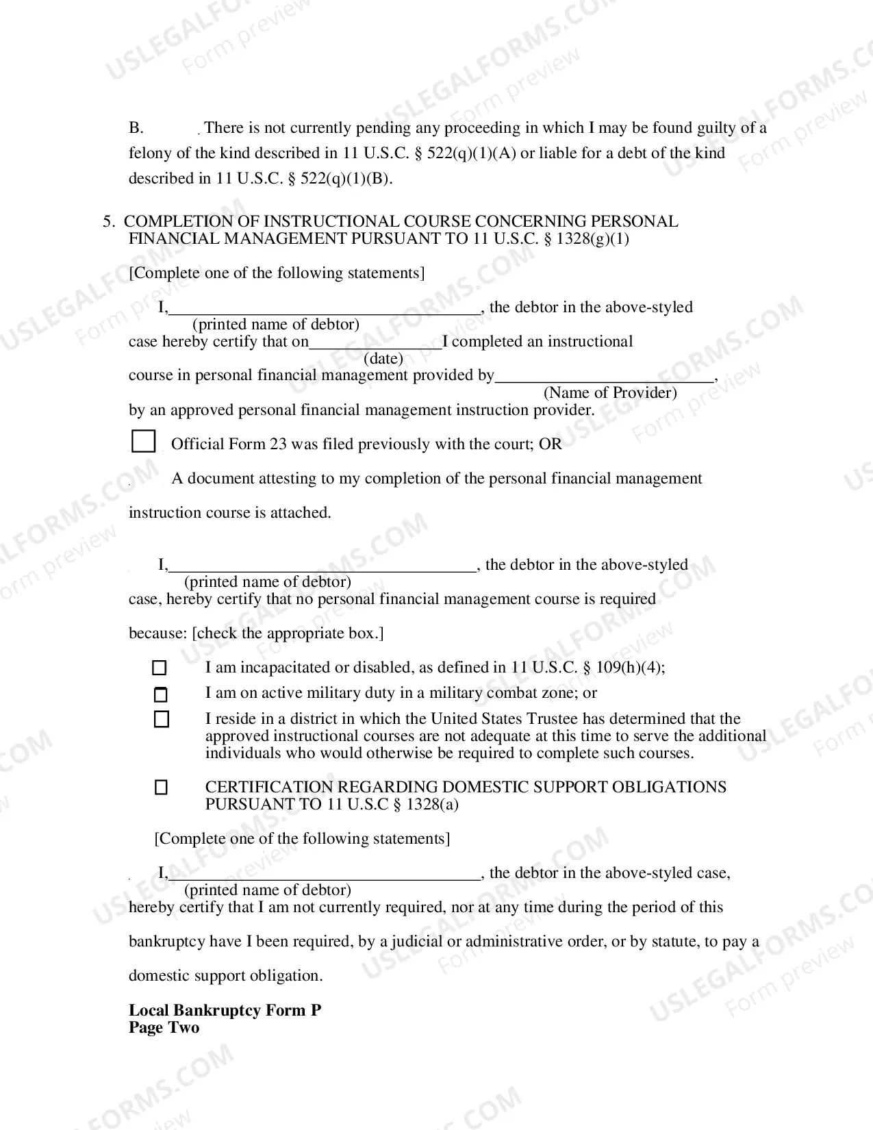 Preview Affidavit Requesting Discharge