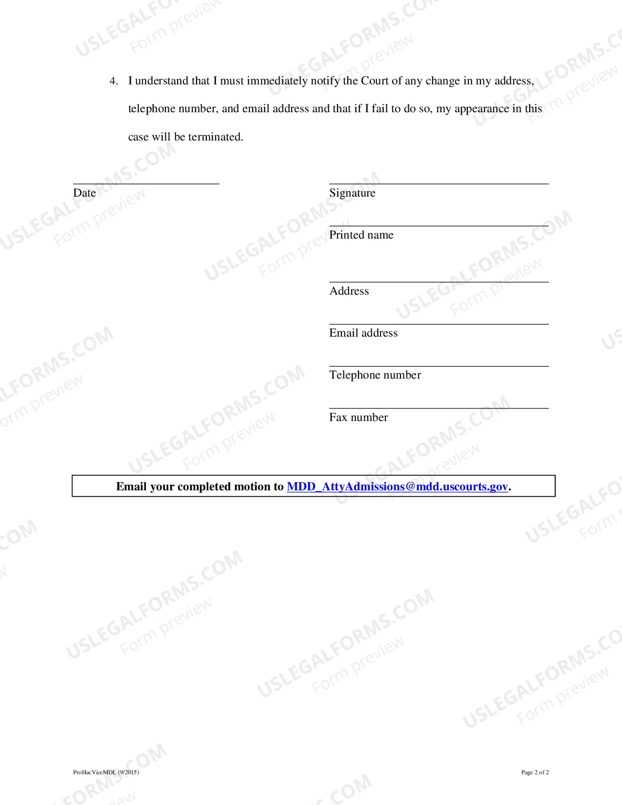 Preview Motion For Admission Pro Hac Vice In An MDL