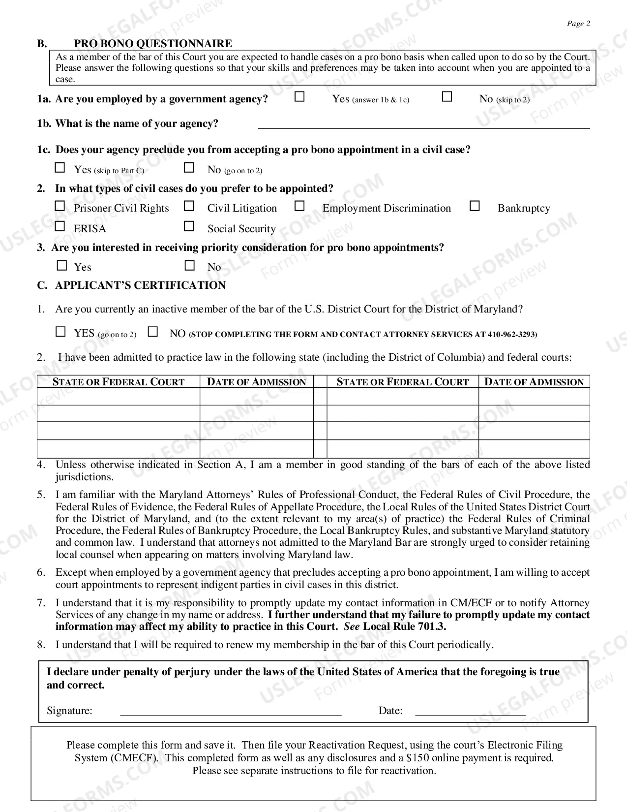 Preview Request for Reactivation