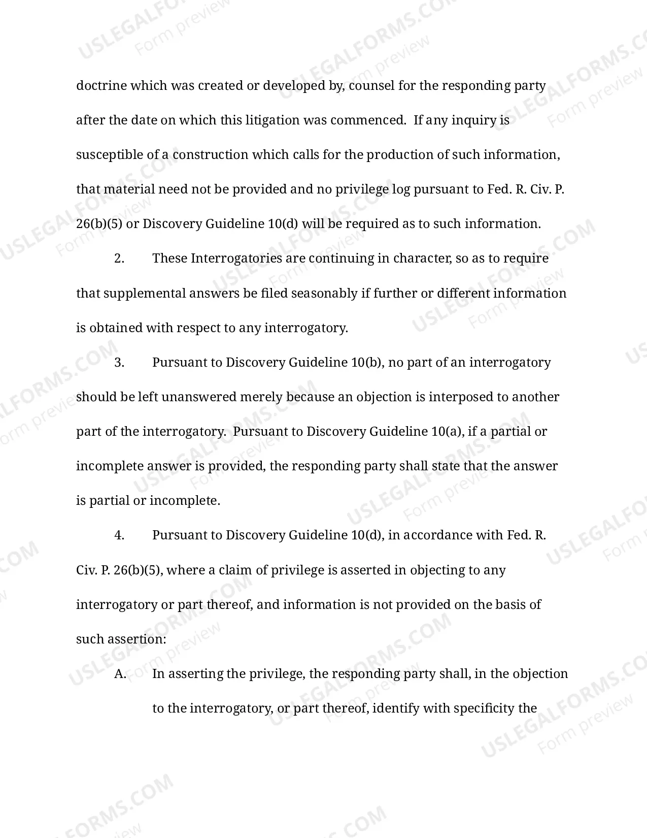 Preview Standard Interrogatories (LR 104)