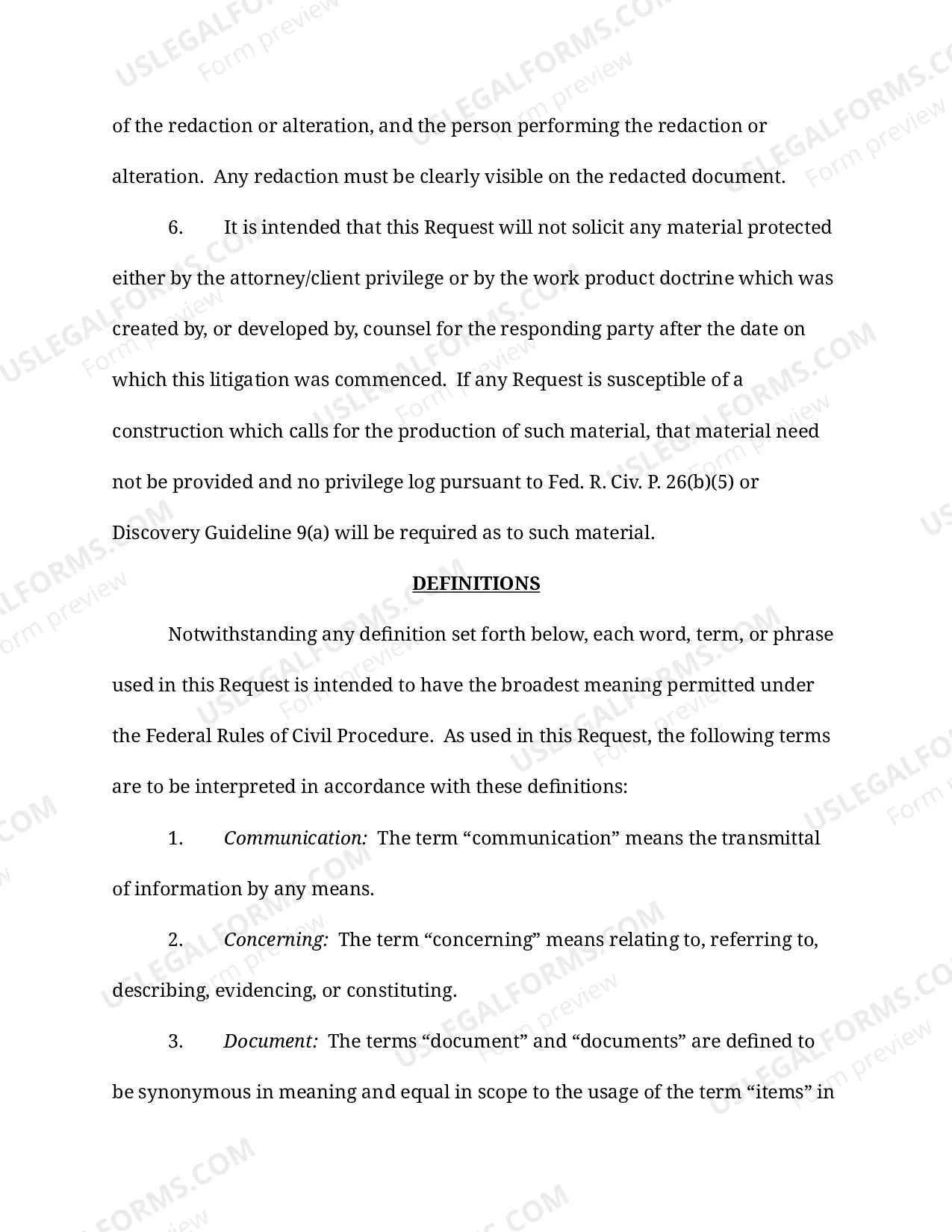 Preview Standard Requests for Production of Documents (LR 104)