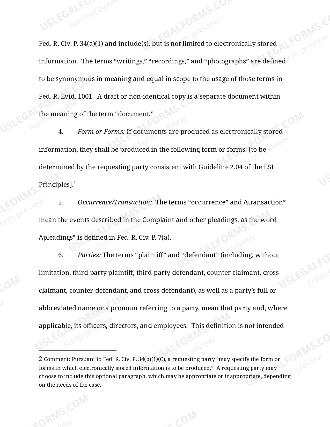 Preview Standard Requests for Production of Documents (LR 104)