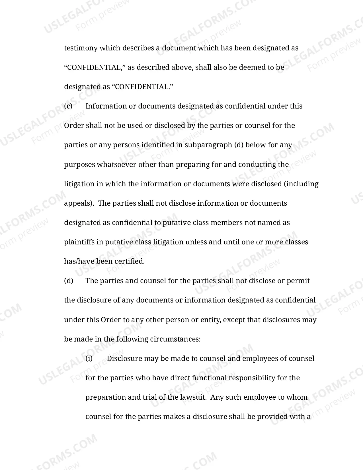 Preview Stipulated Order Regarding Confidentiality of Discovery Material (LR 104.13)