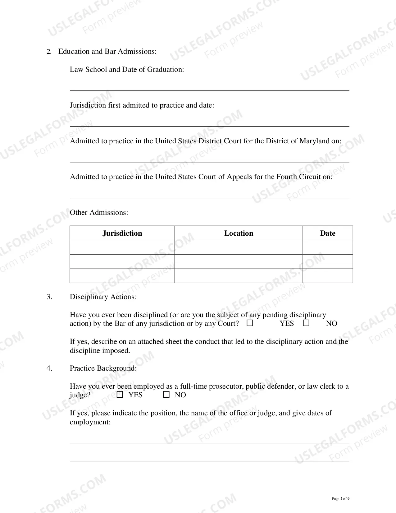 Preview Application For Membership On Criminal Justice Act Felony Panel