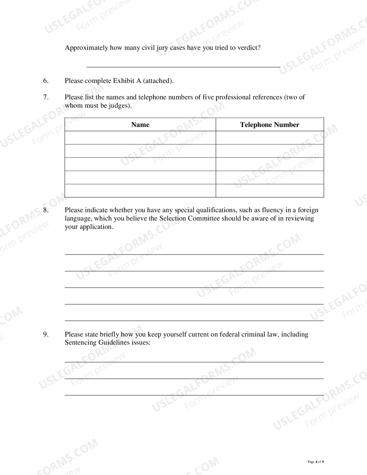 Preview Application For Membership On Criminal Justice Act Felony Panel