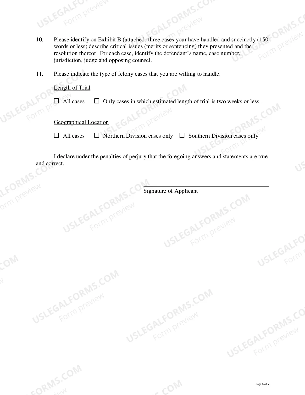 Preview Application For Membership On Criminal Justice Act Felony Panel