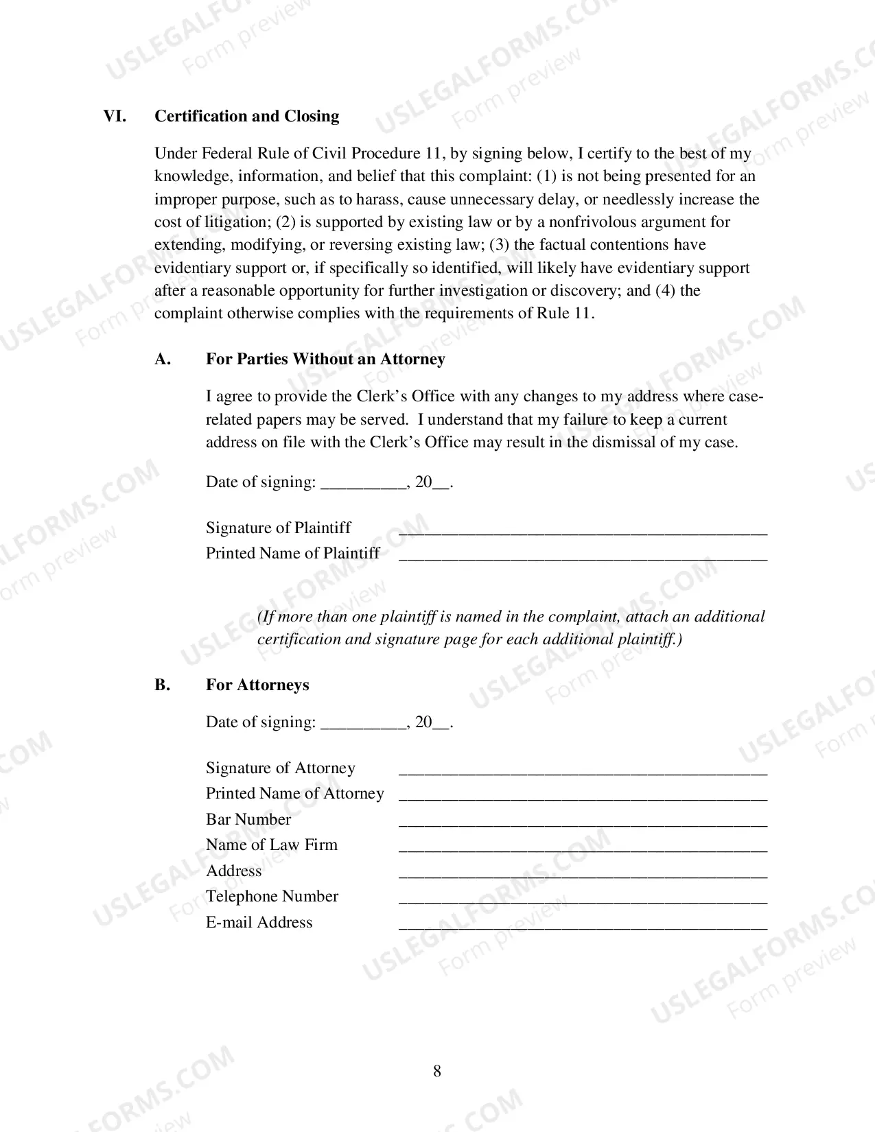 Preview Complaint For Employment Discrimination