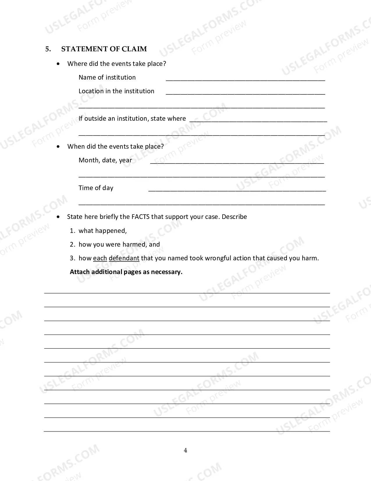 Preview Prisoner Civil Rights Complaint