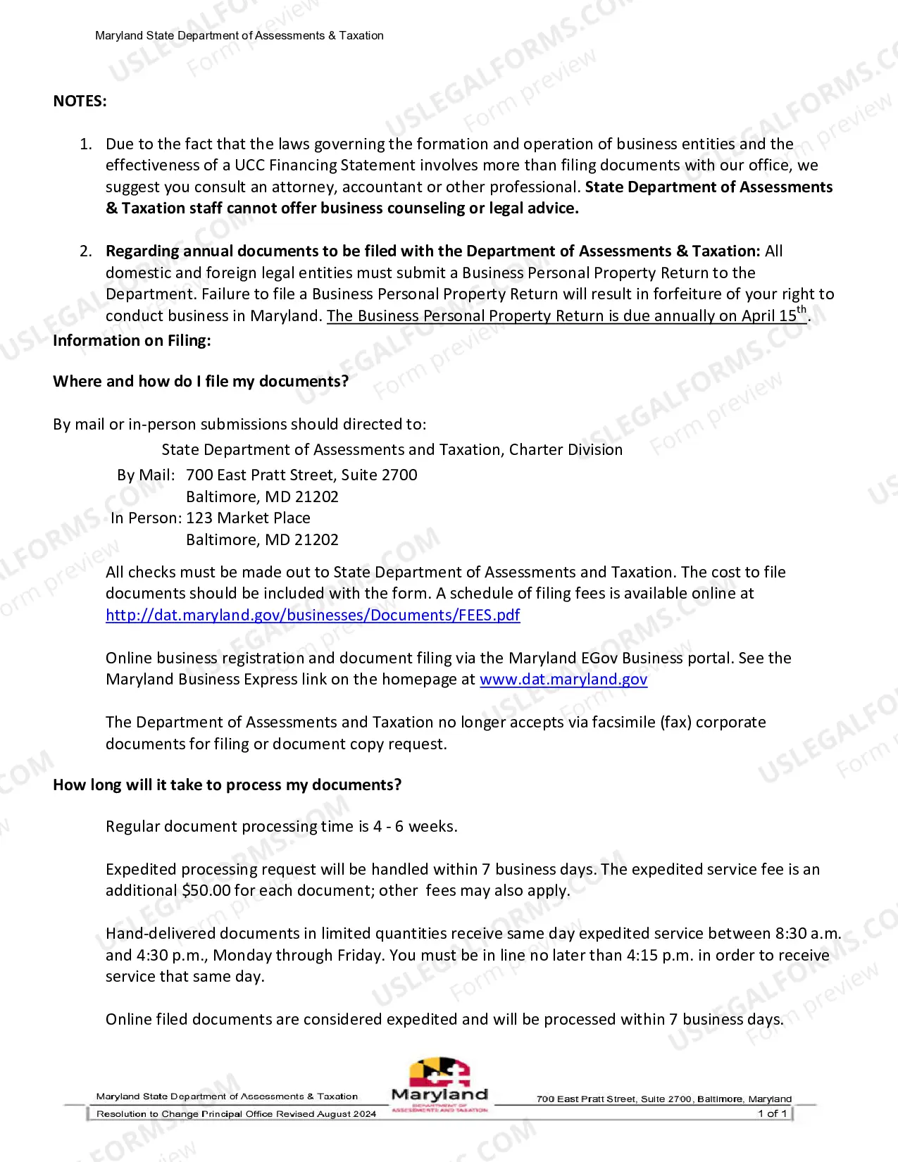 Preview Resolution To Change Principal Office Or Resident Agent
