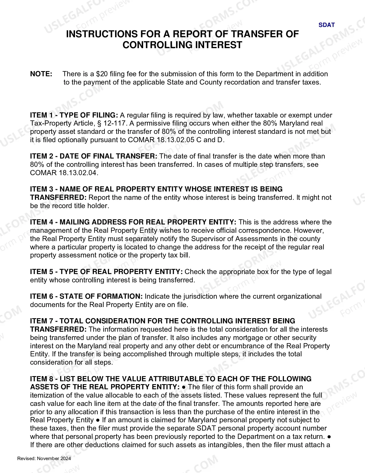 Preview Reporting a Transfer of a Controlling Interest in a Real Property Entity