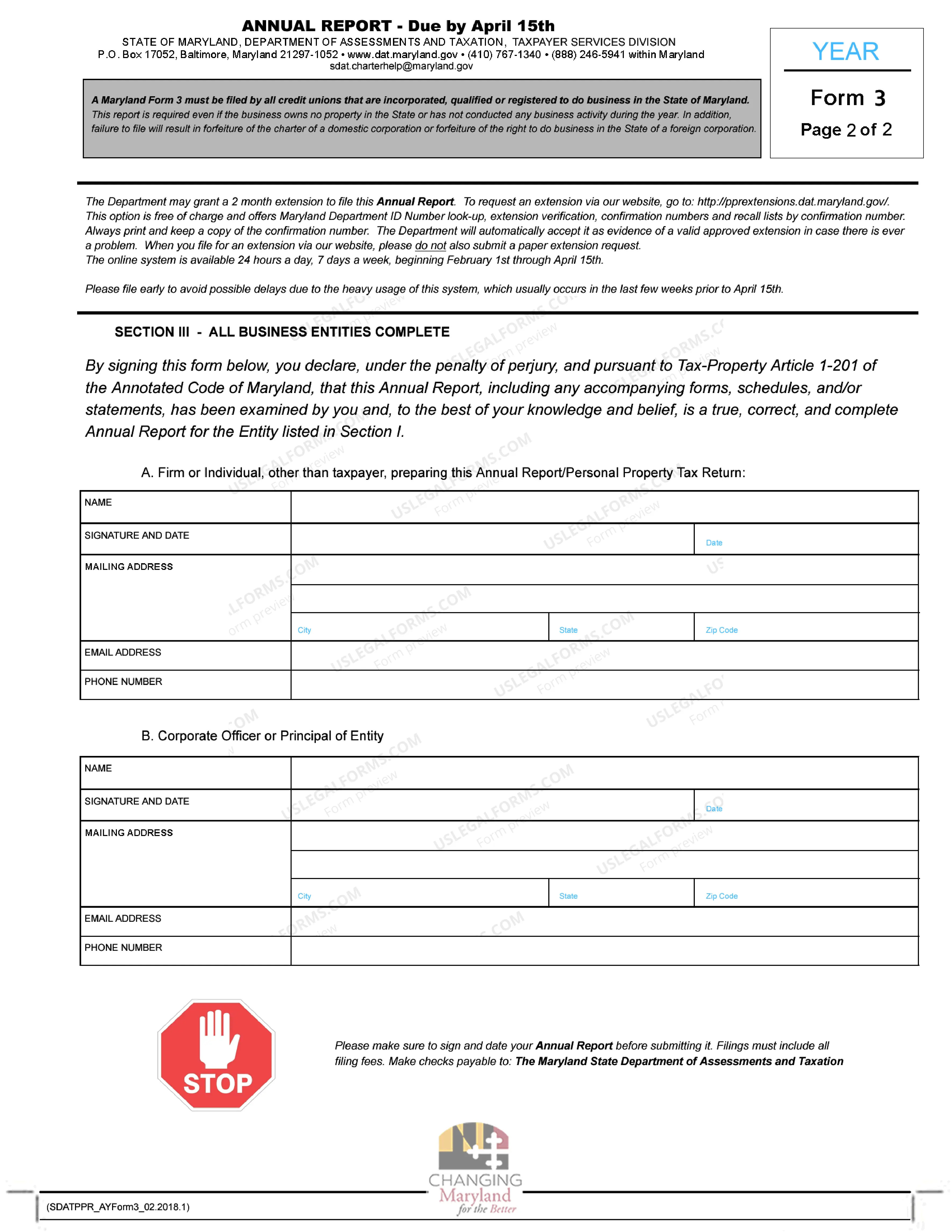 Preview Any Year Form 3 - Credit Unions