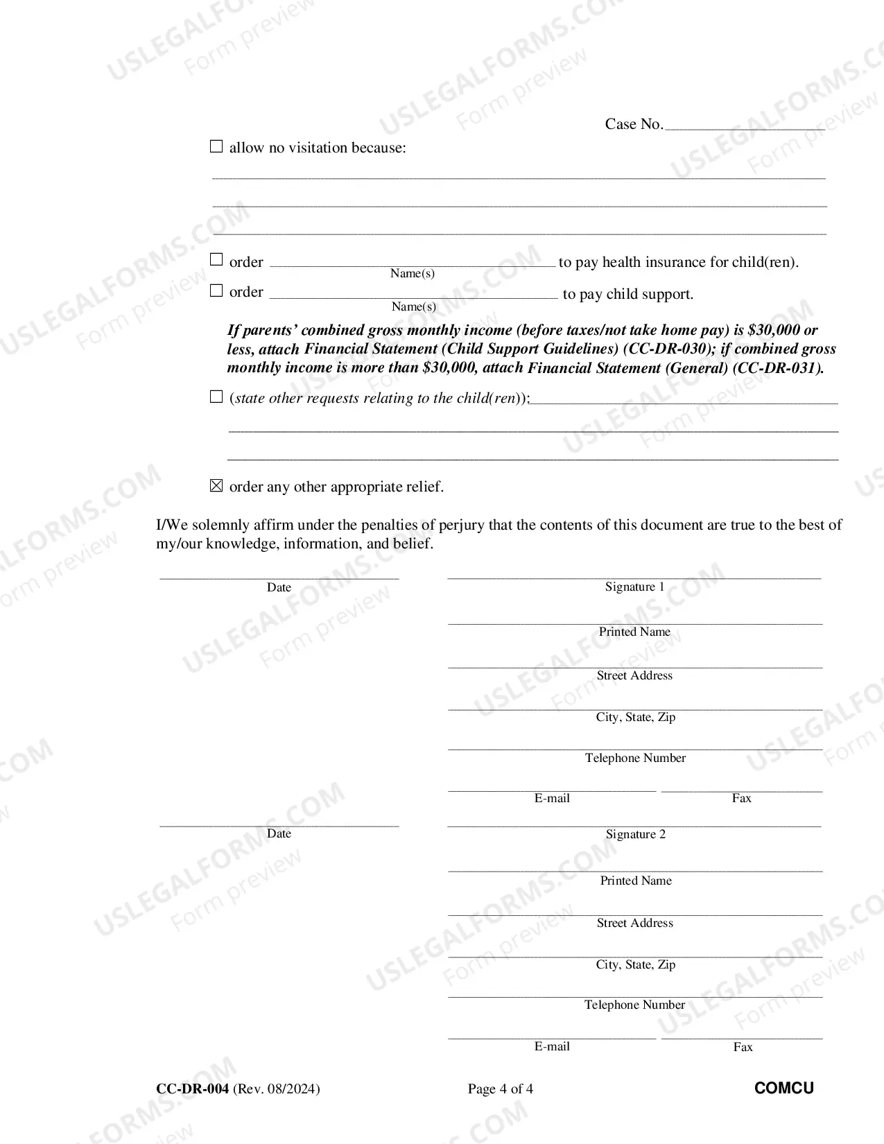 Preview Complaint For Custody