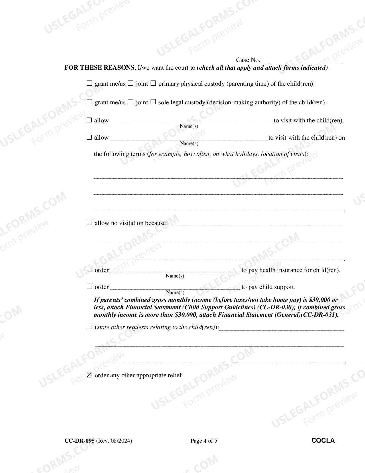 Preview Counter Complaint For Custody Or Child Support