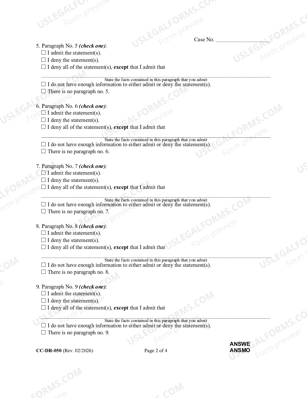 Preview Answer To Complaint Petition Or Motion