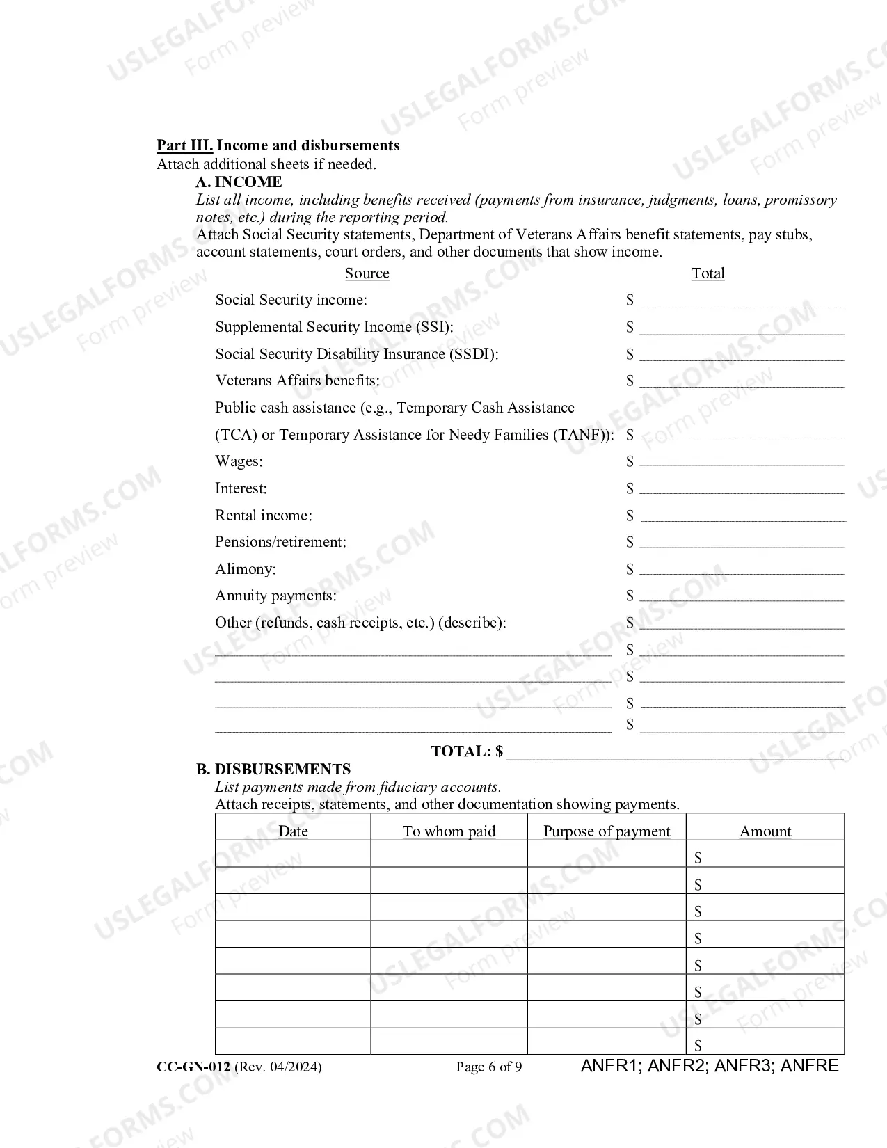 Preview Fiduciary's Account