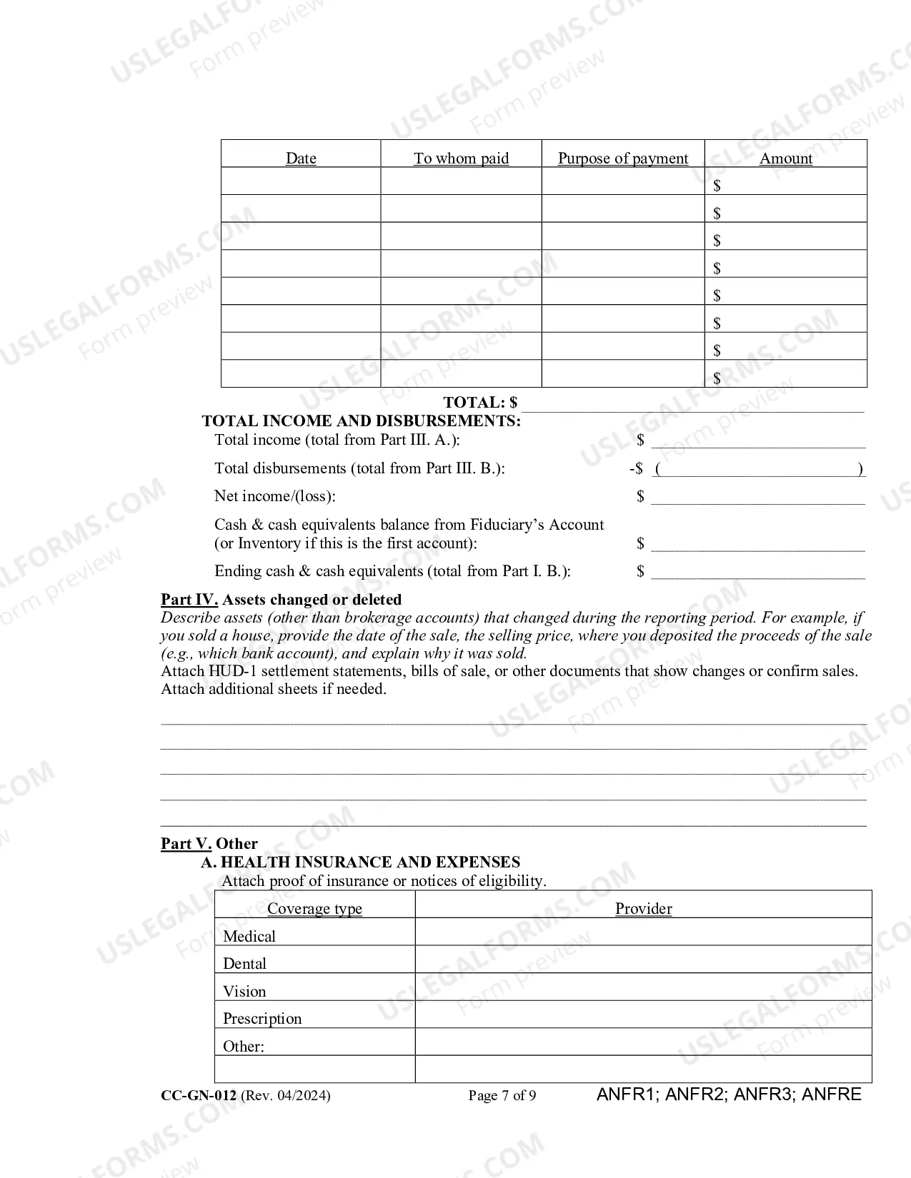 Preview Fiduciary's Account