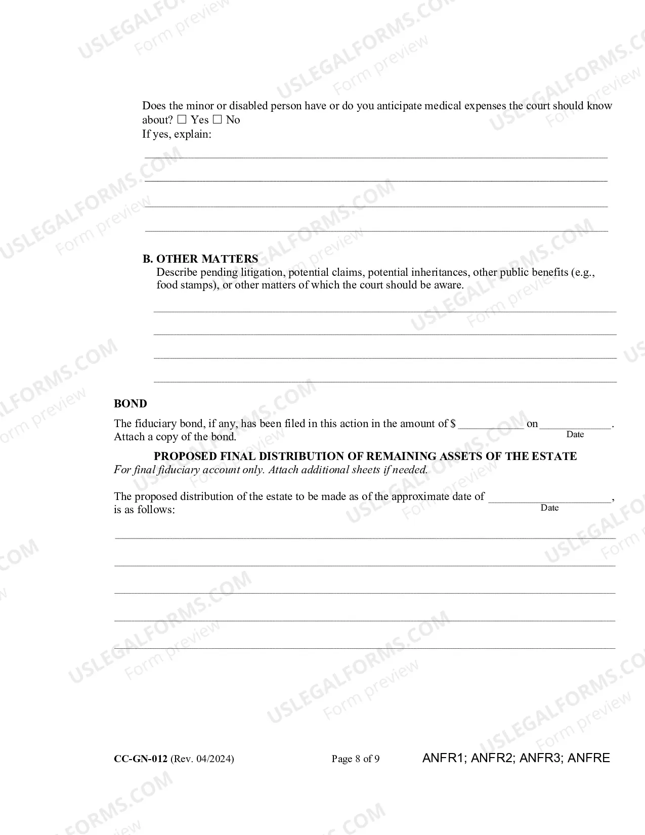 Preview Fiduciary's Account