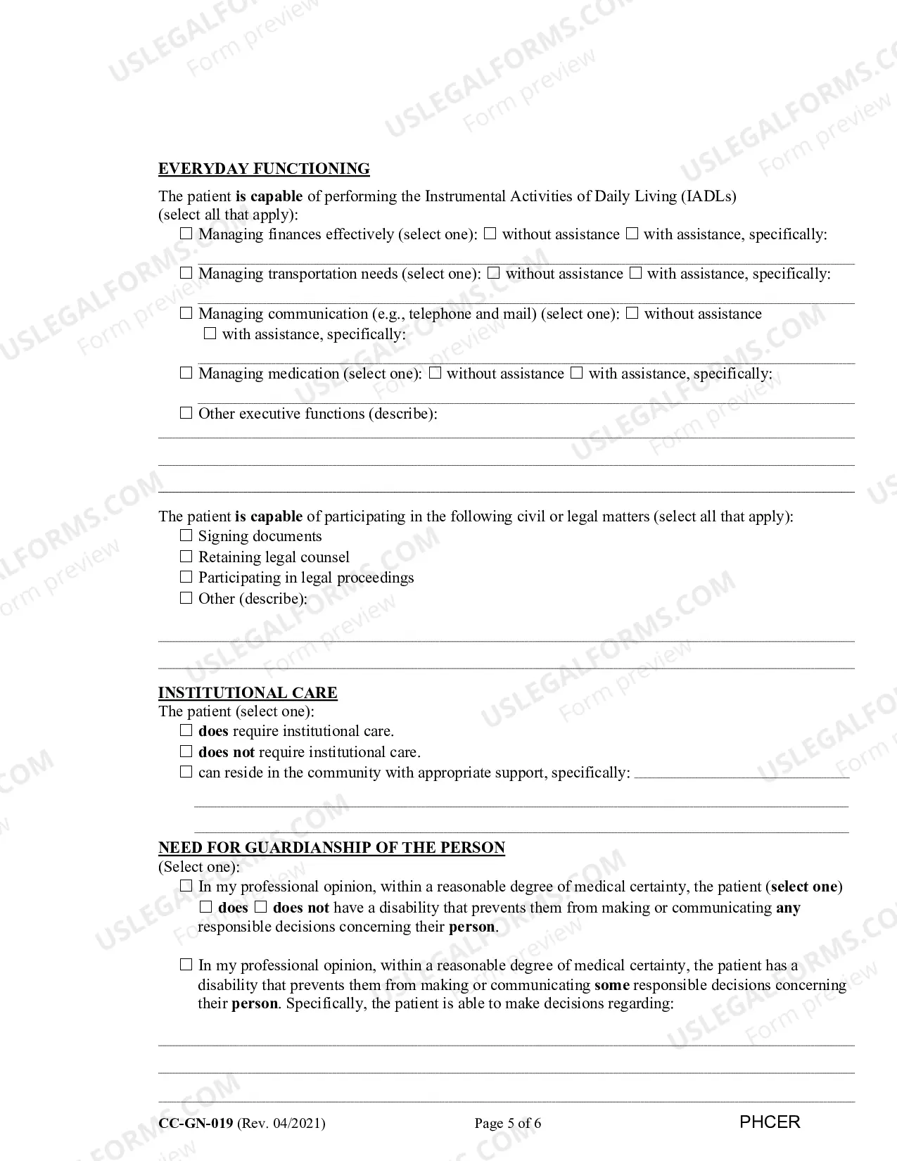 Preview Physician's Certificate
