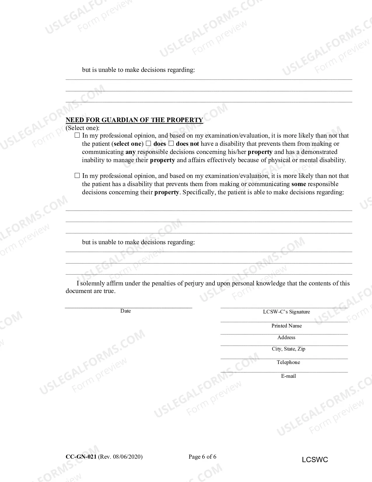 Preview Licensed Certified Social Worker-Clinical (LCSW-C) Certificate