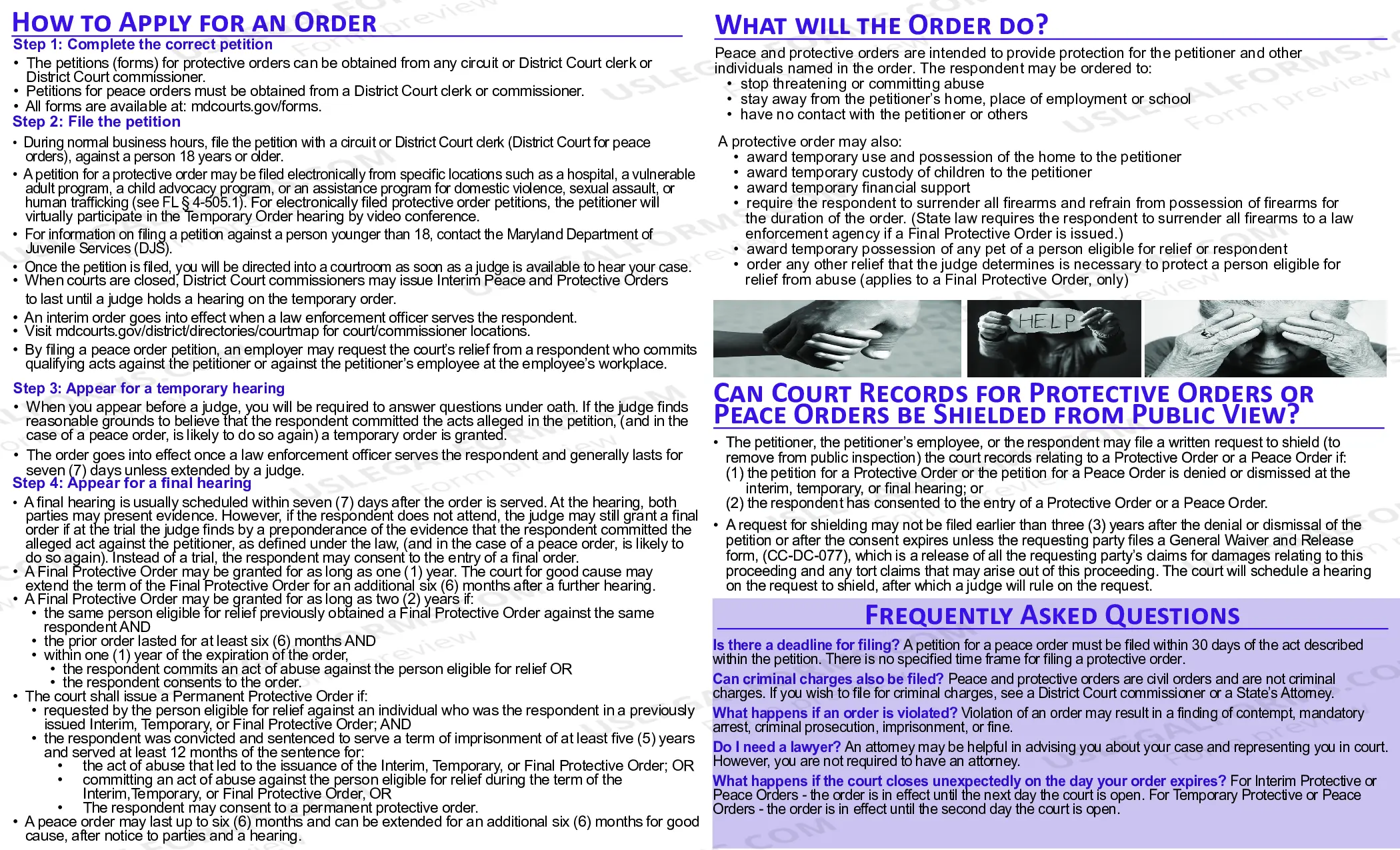 Preview Peace and Protective Orders (Brochure)