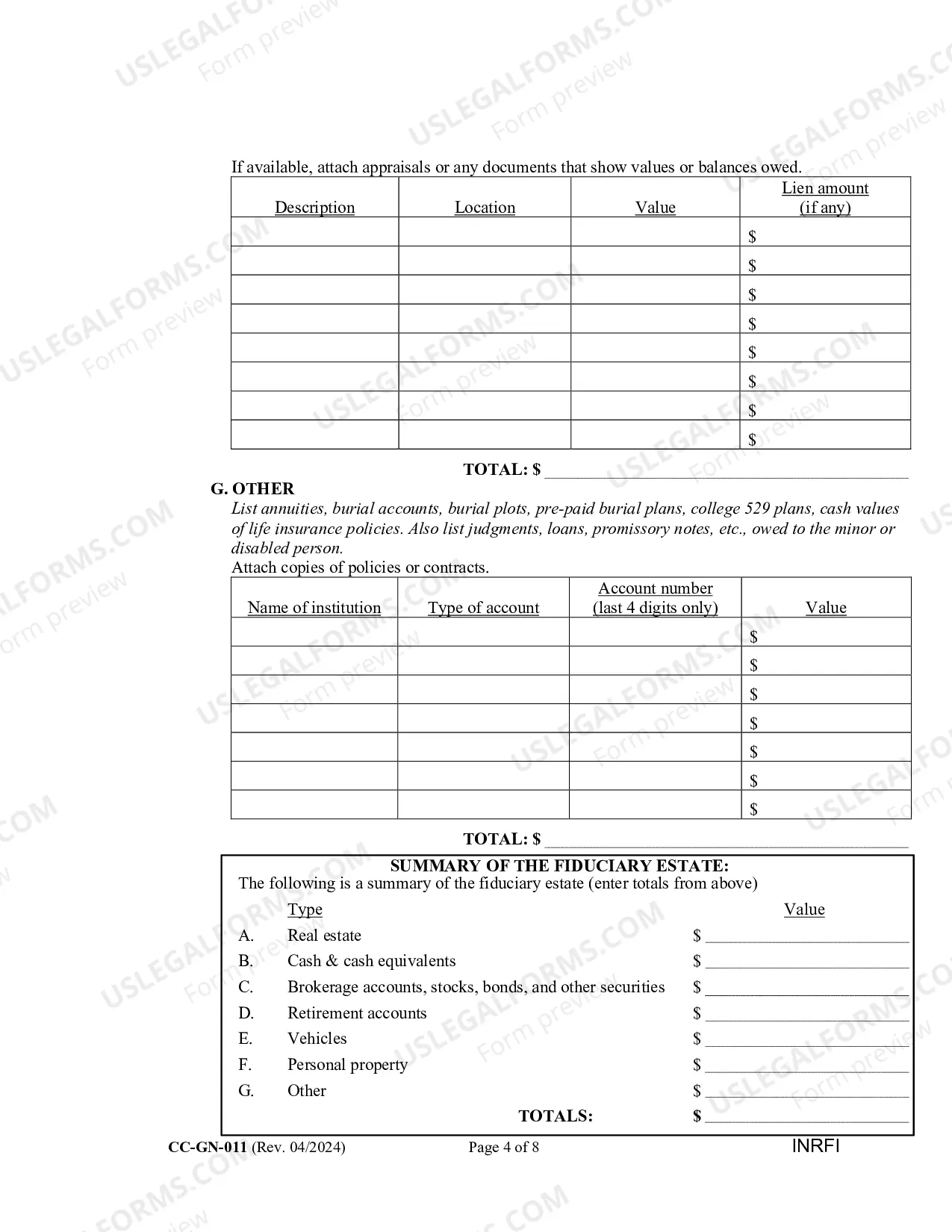 Preview Guardianship Inventory And Information Report