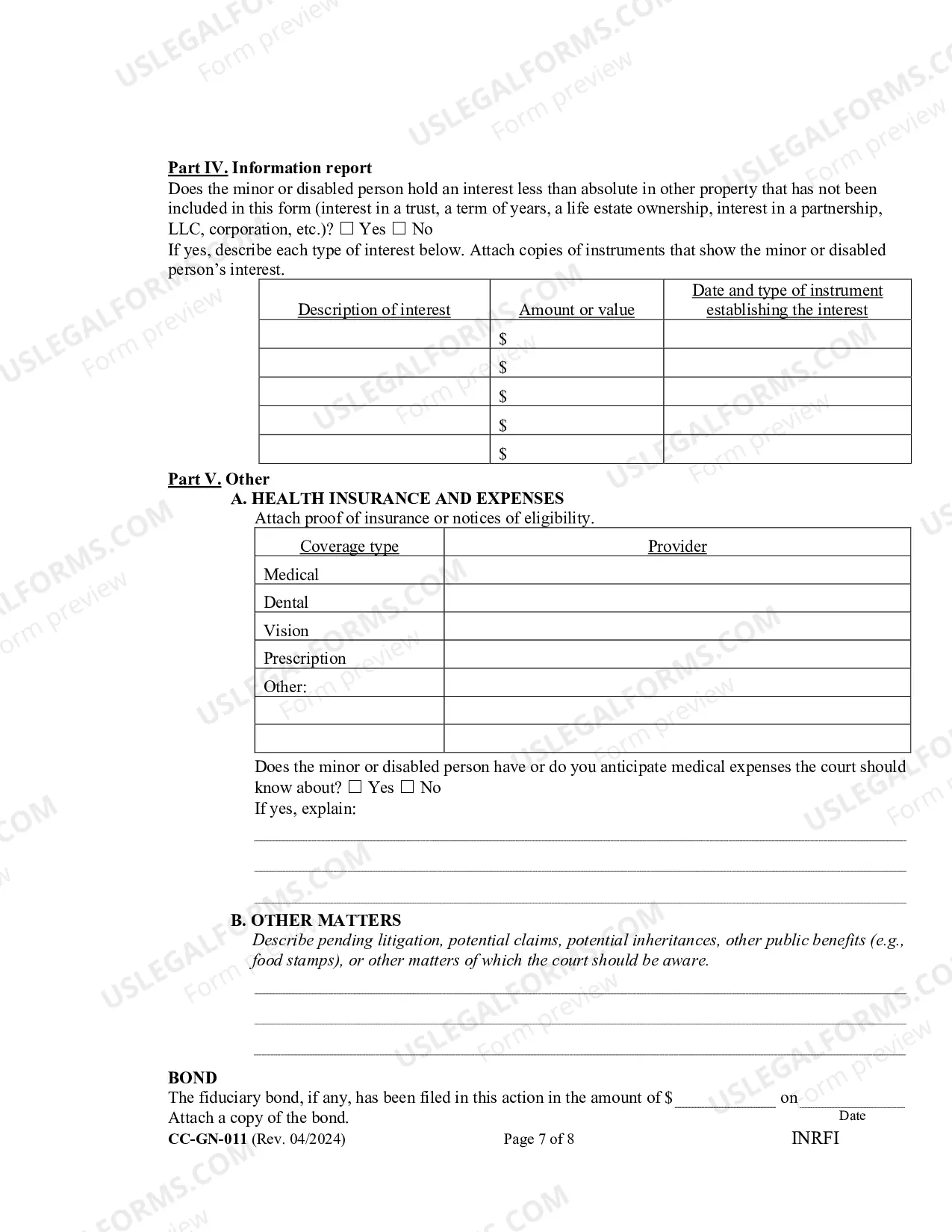 Preview Guardianship Inventory And Information Report