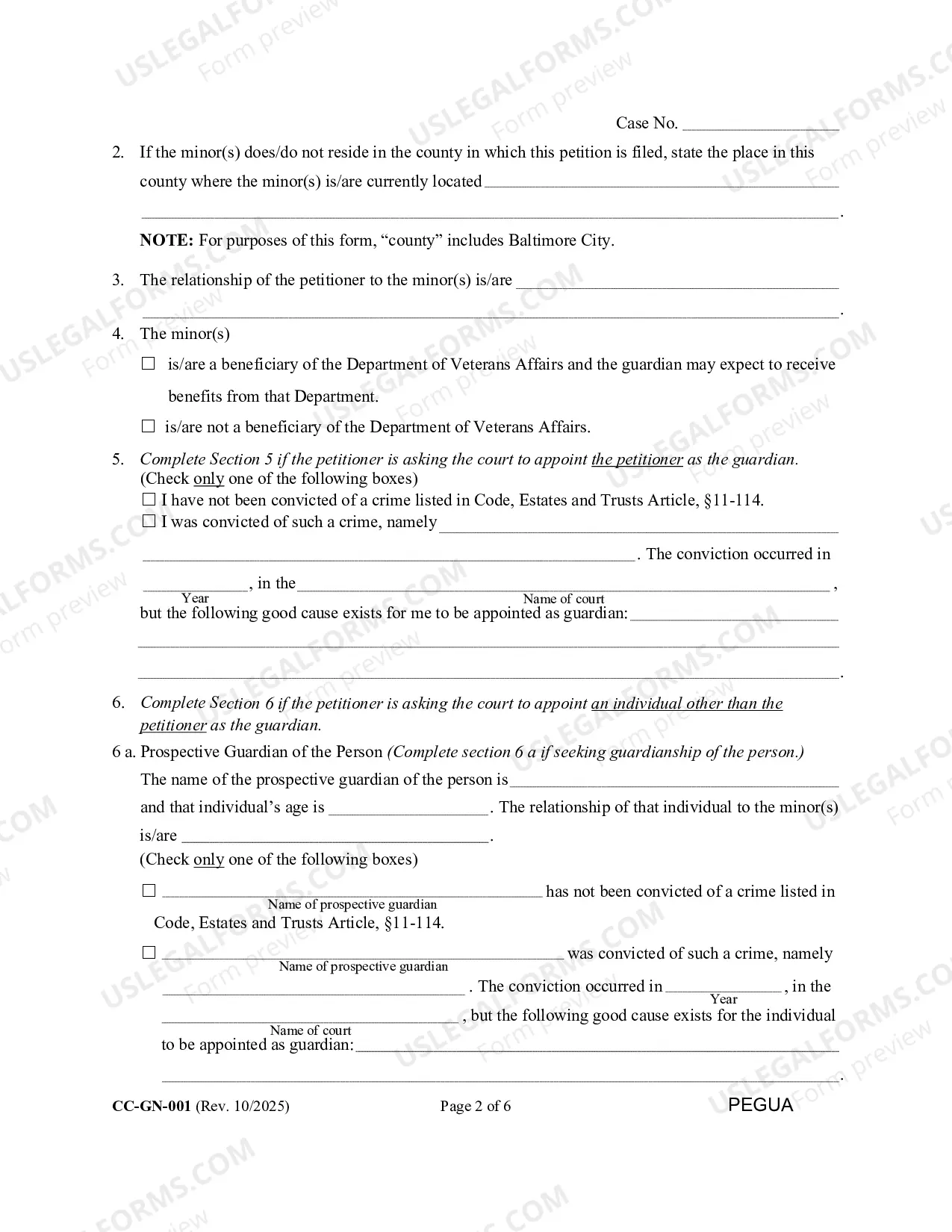 Preview Petition For Guardianship