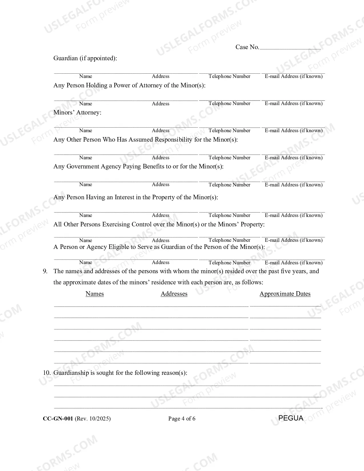 Preview Petition For Guardianship
