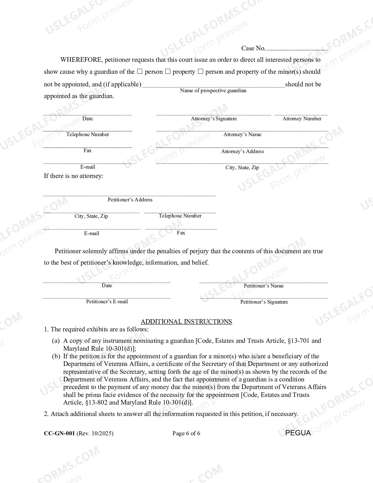Preview Petition For Guardianship