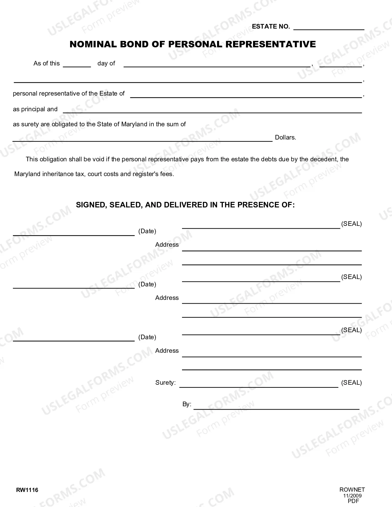 Preview Regular Estate Packet (587kb)