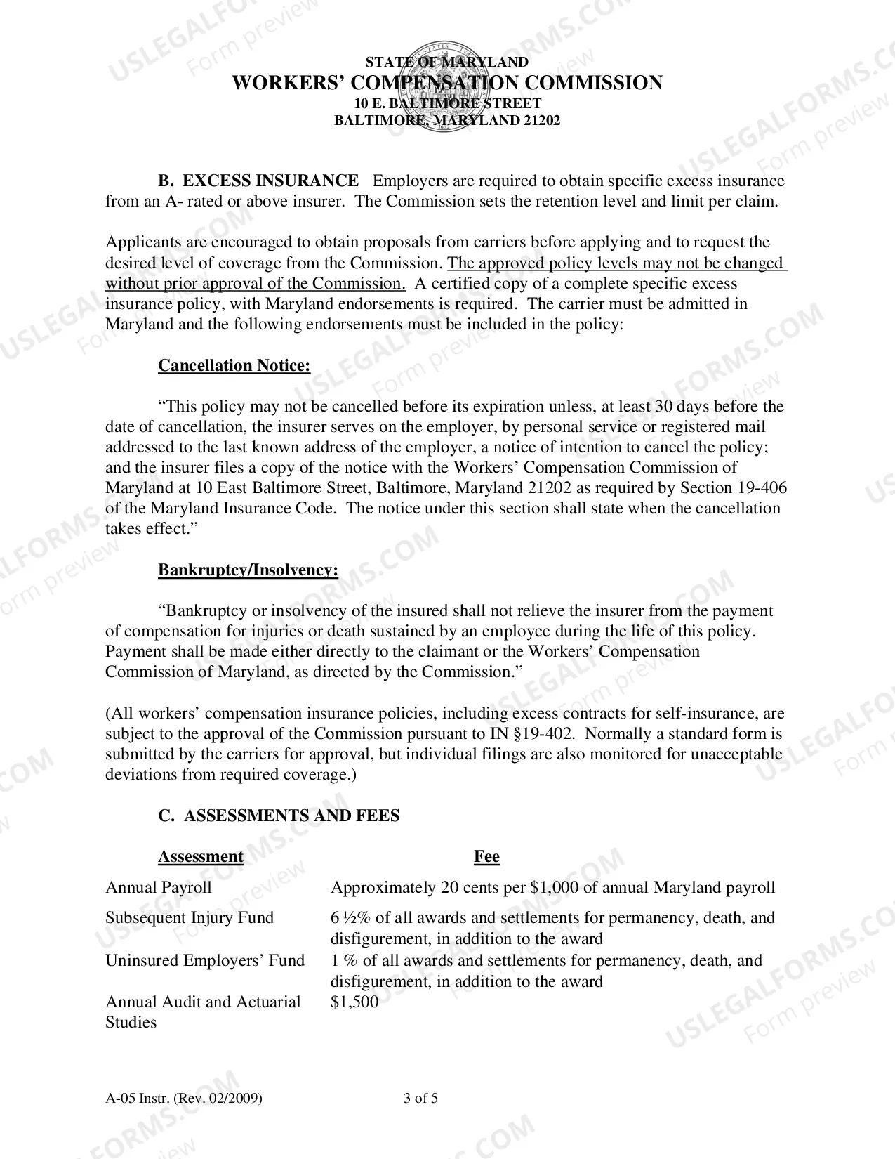 Preview Application for Self-Insurance and Instructions
