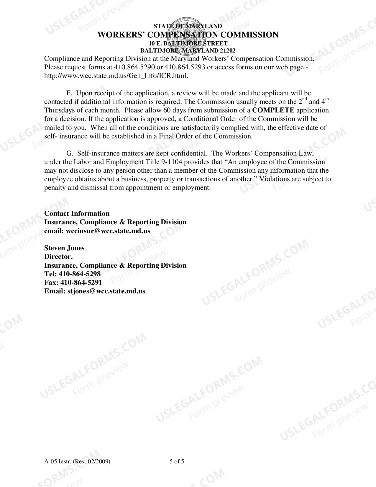 Preview Application for Self-Insurance and Instructions