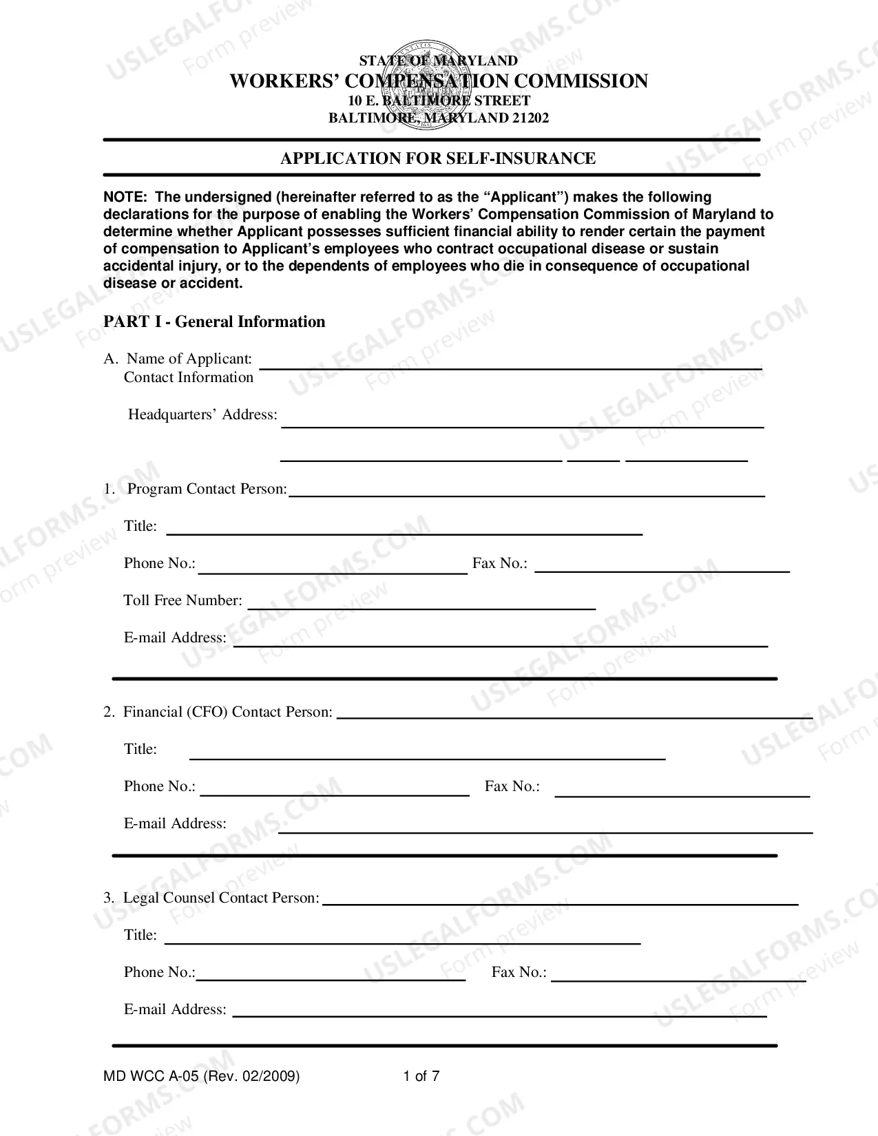Preview Application for Self-Insurance and Instructions