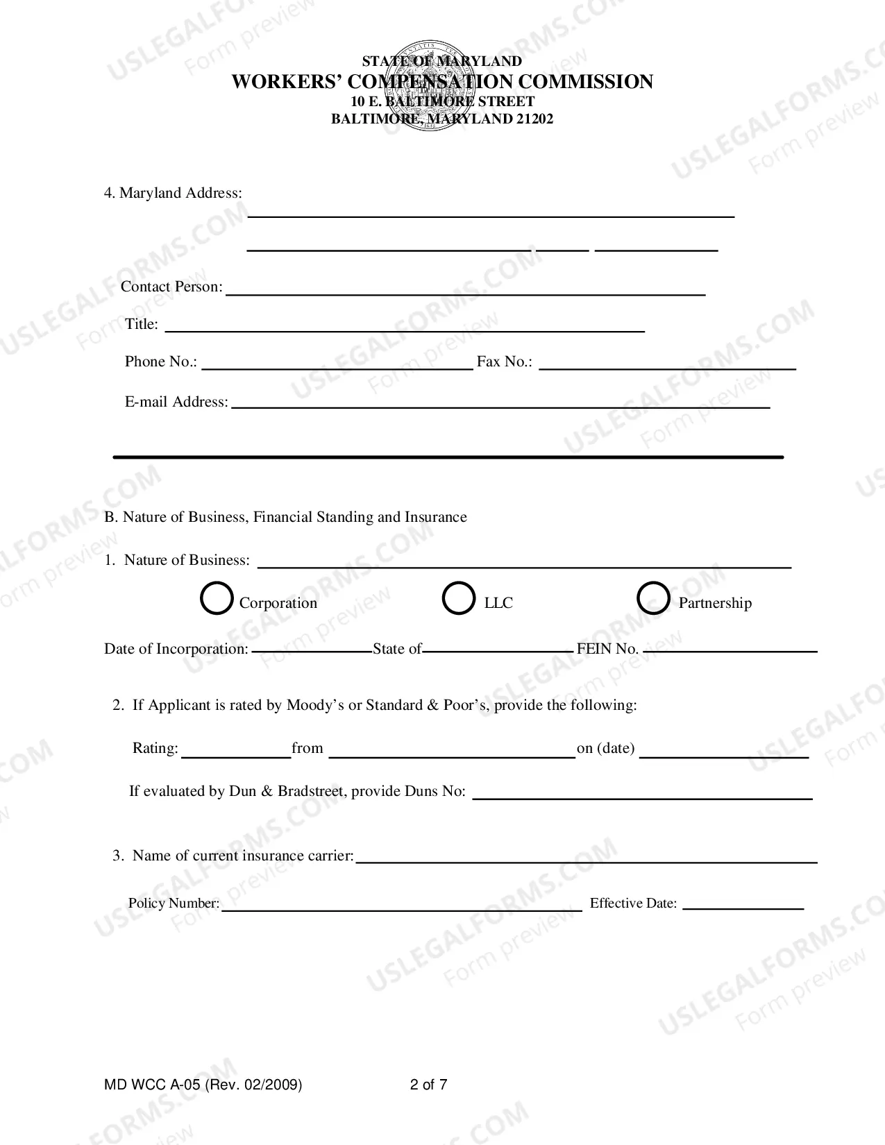 Preview Application for Self-Insurance and Instructions