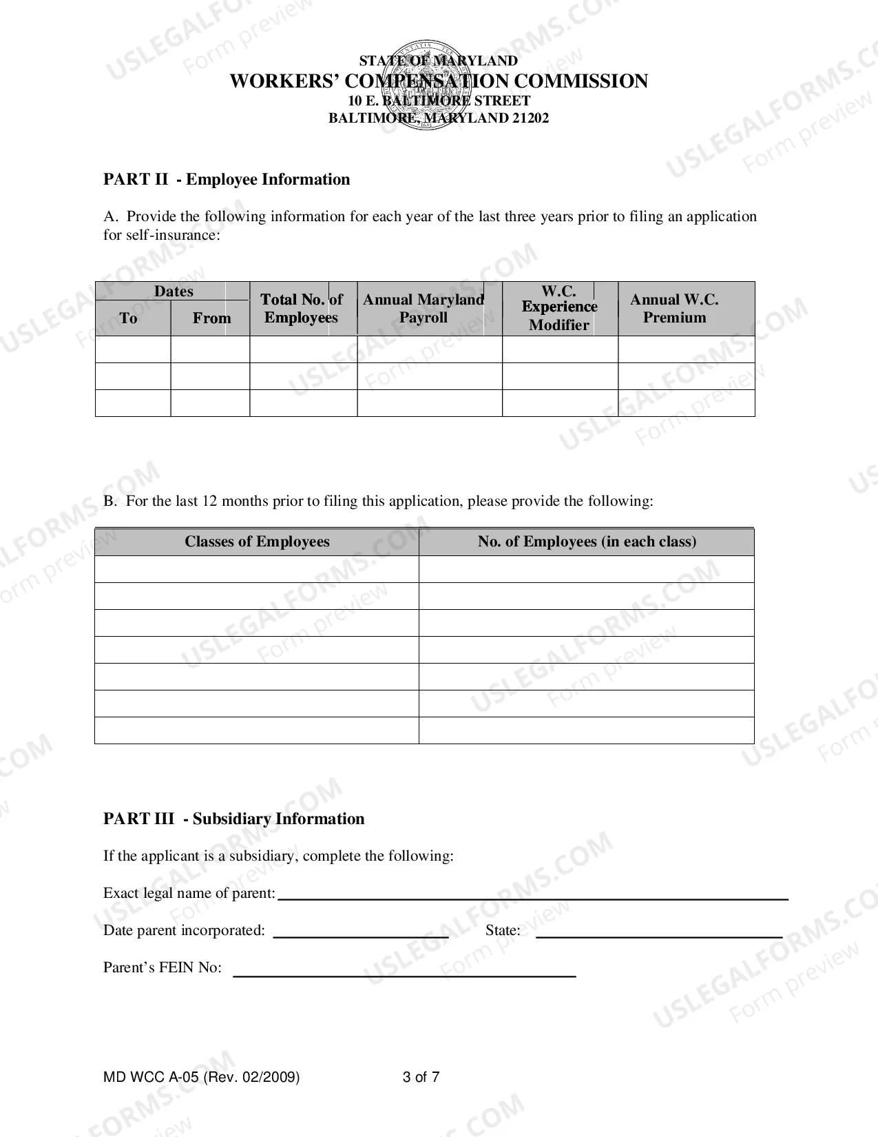 Preview Application for Self-Insurance and Instructions